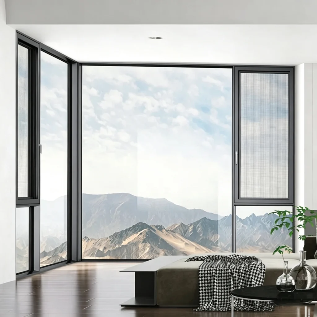 Z116xs Outward-opening integrated window screen