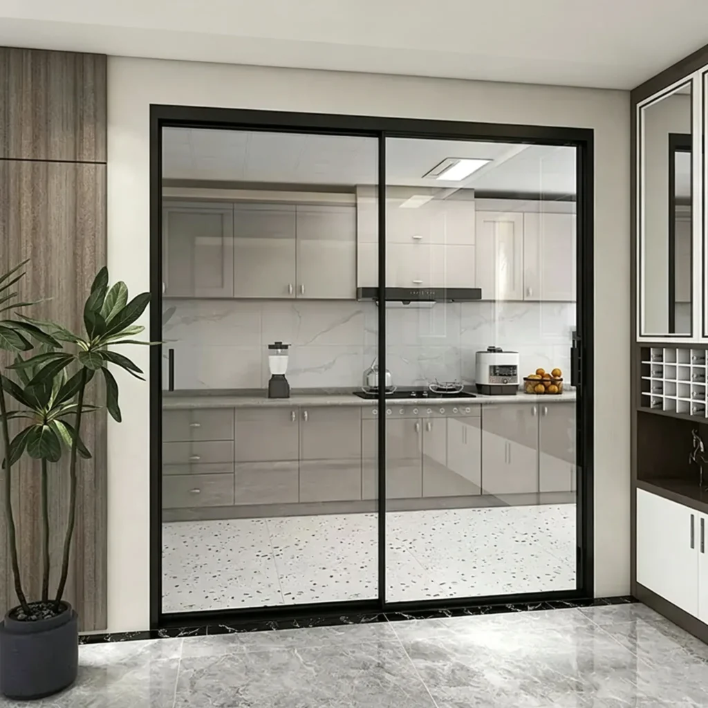 Ultra-narrow double-track sliding door
