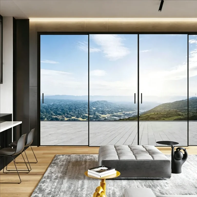Ultra-narrow four-track hanging four-linkage sliding door